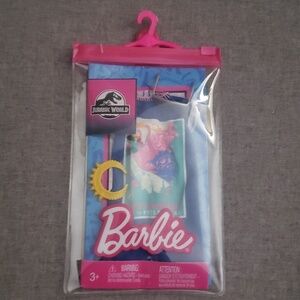 Barbie Jurassic World fashion gown clothes glasses hairpiece ages 3+